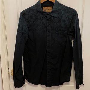 Howe western-style men’s shirt. Black. Size small
